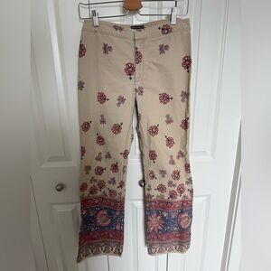 Ralph Lauren Polo Jeans Co. Vintage Flower Pants Size 6 Women's Beige cotton